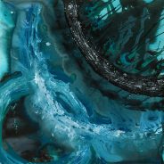 Aqua-with-black-white-specked-half-circle