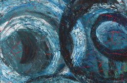 Blue-with-orange-specks